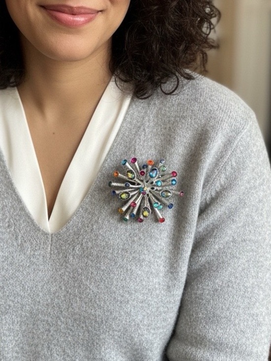 Chico's Jewelry - Chicos Multi-tiered Starburst Brooch